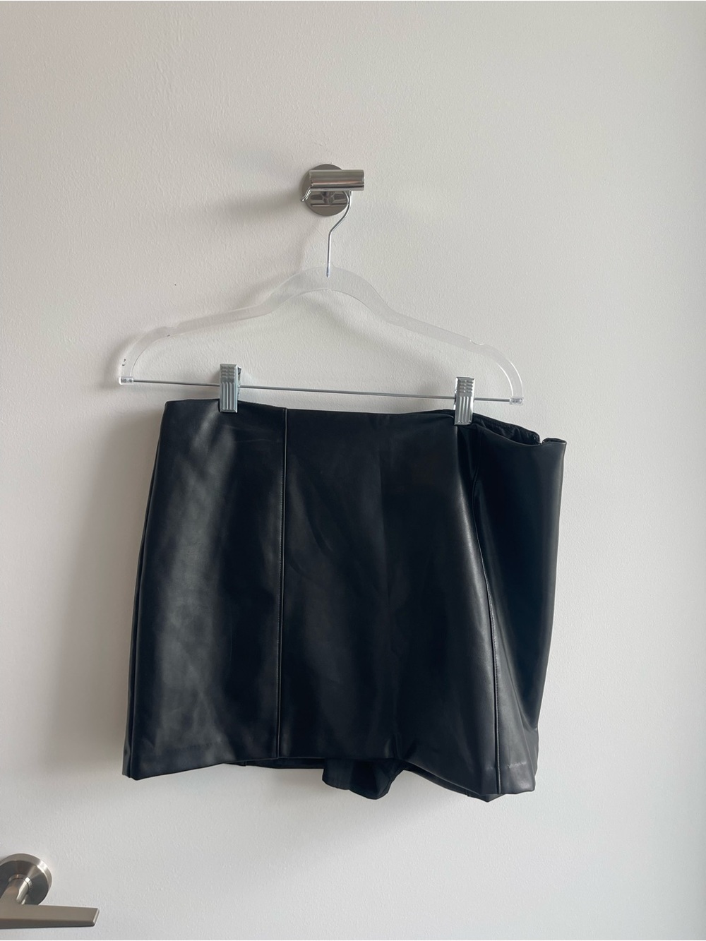 Abercombie Black Faux Leather Mini Skirt